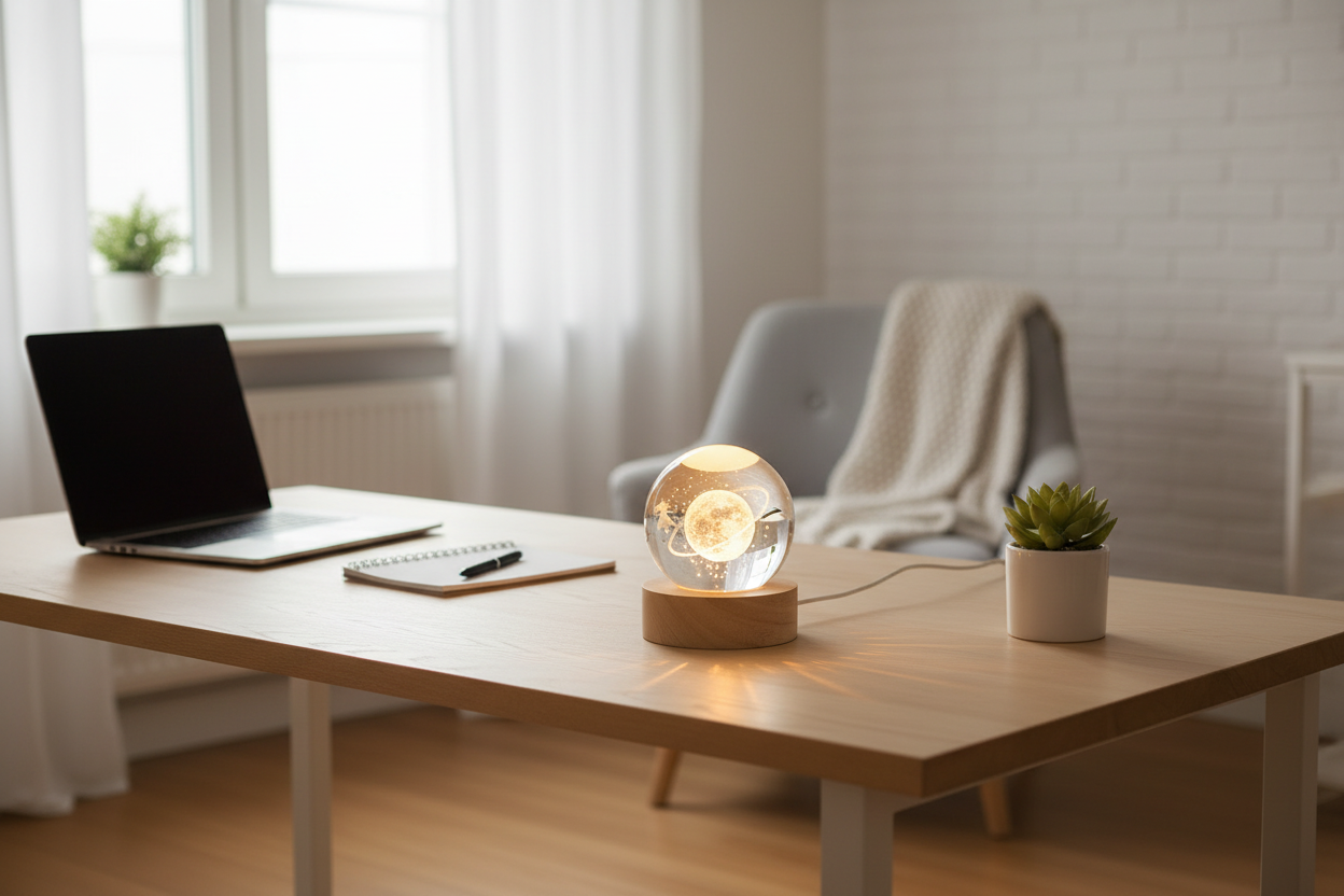 3D Krystal glaskugle lampe
