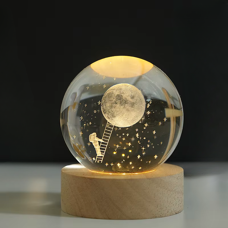 3D Krystal glaskugle lampe