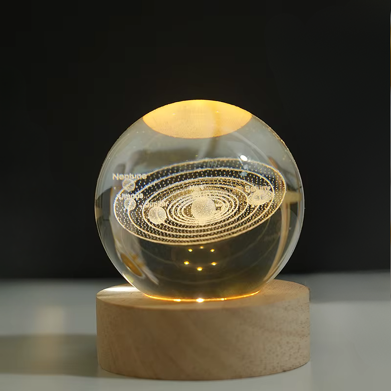 3D Krystal glaskugle lampe
