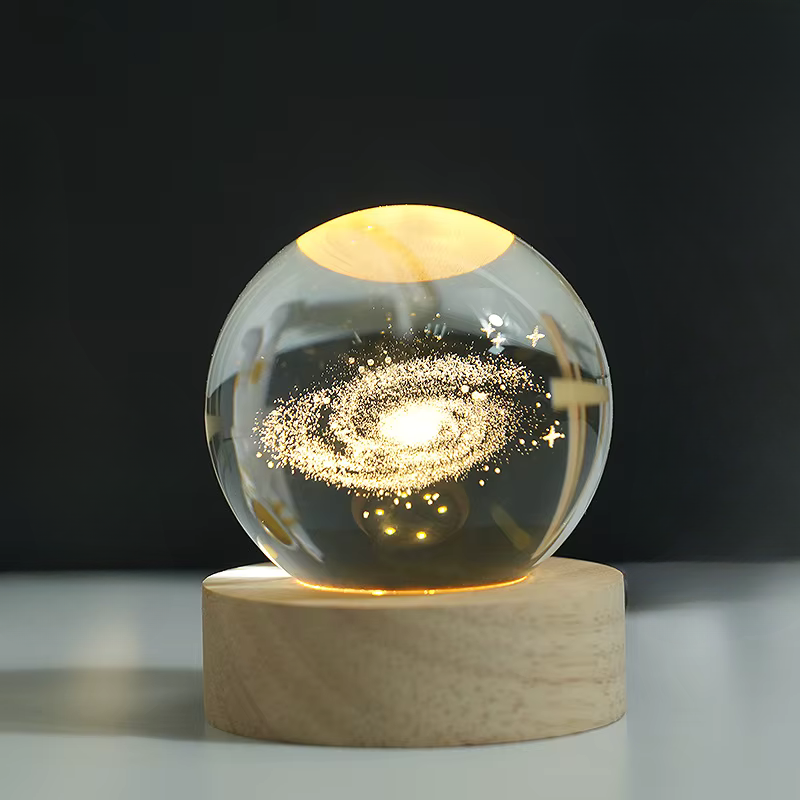 3D Krystal glaskugle lampe