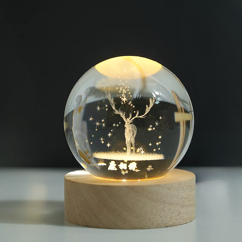 3D Krystal glaskugle lampe
