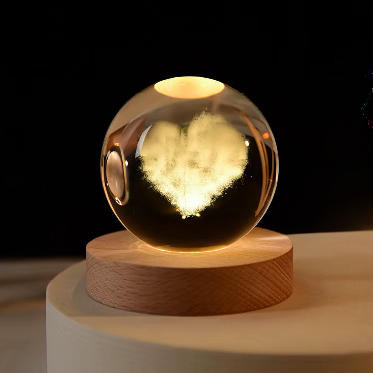 3D Krystal glaskugle lampe