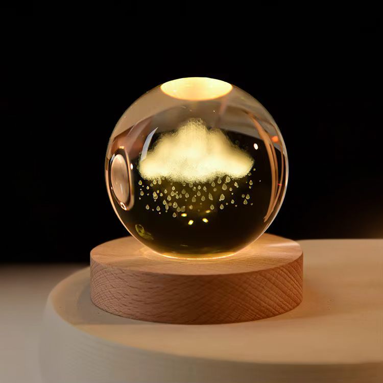 3D Krystal glaskugle lampe