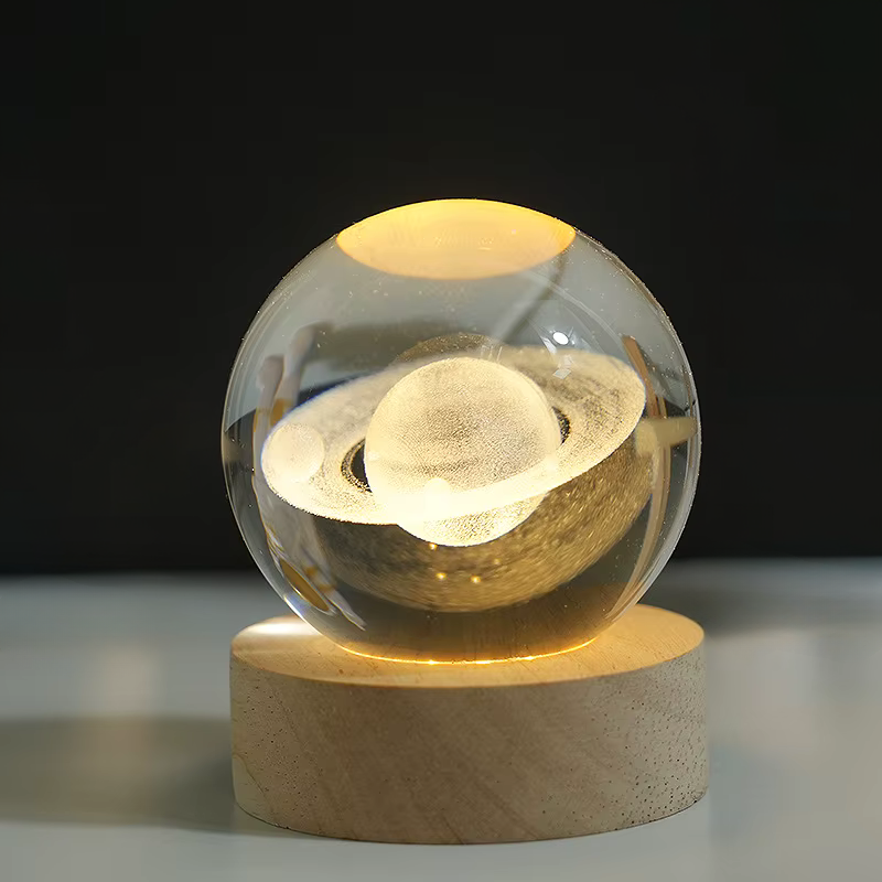 3D Krystal glaskugle lampe