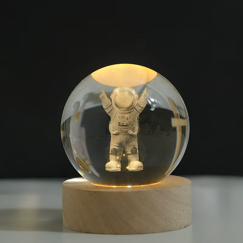 3D Krystal glaskugle lampe