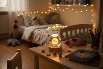 3D Krystal glaskugle lampe