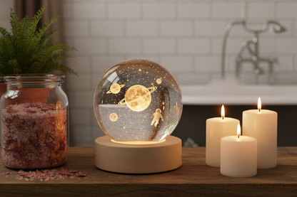 3D Krystal glaskugle lampe