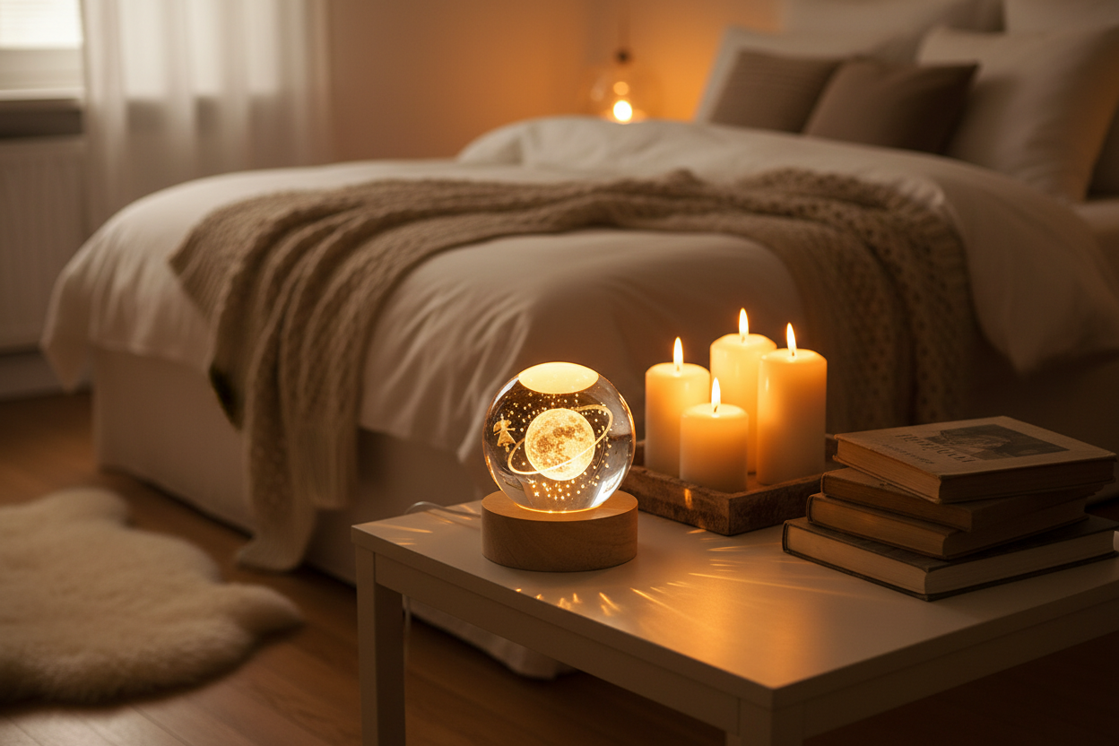 3D Krystal glaskugle lampe