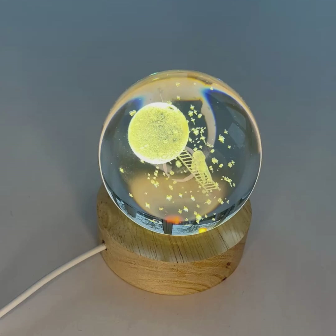 3D Krystal glaskugle lampe